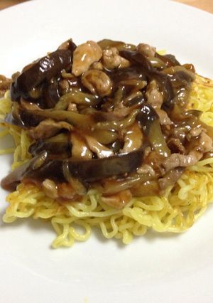 茄子と豚肉のあんかけ焼きそば-レシピのメイン写真