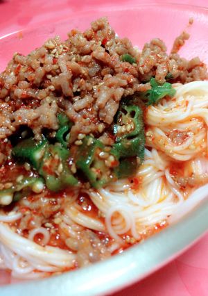 夏バテに！節約ピリ辛酢ひき肉そうめん＊-レシピのメイン写真