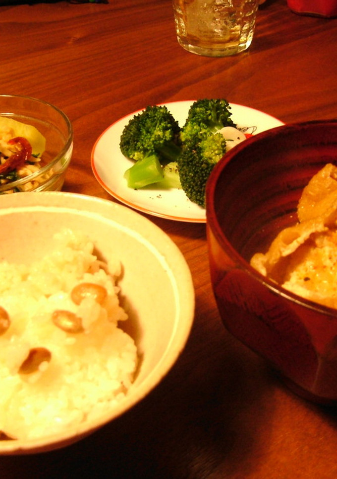 節分の後に♪いり大豆と麦茶の炊き込みご飯-レシピのメイン写真