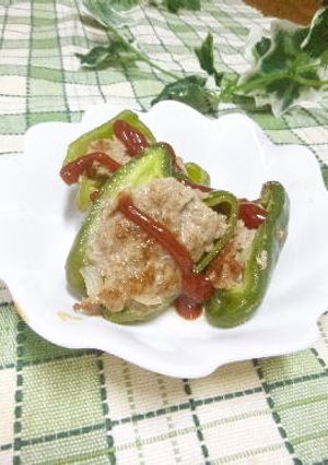 簡単(*´∪`*)♡　ピーマンの肉詰め-レシピのメイン写真