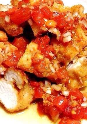 鶏唐 ザク切りトマトの中華風ネギソース-レシピのメイン写真