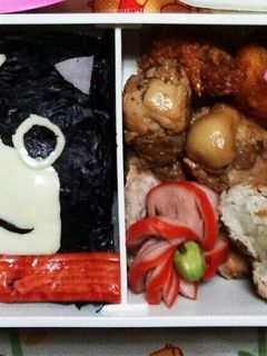 キャラ弁♡詰めるだけ フユニャン♡のり弁-レシピのメイン写真