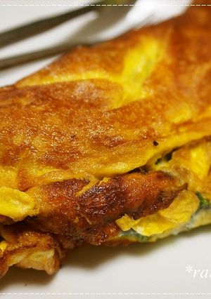 簡単豪華☆ほうれん草とハムのオムレツ-レシピのメイン写真