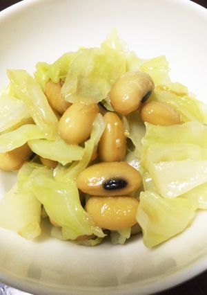 蒸し大豆とキャベツの味噌和え-レシピのメイン写真