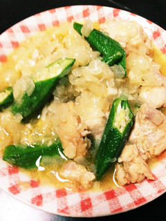 水を使わないオクラと鶏肉の煮物-レシピのメイン写真