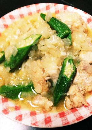 水を使わないオクラと鶏肉の煮物-レシピのメイン写真