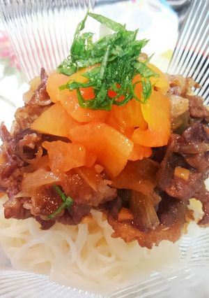 牛肉トマトのおかずそうめん-レシピのメイン写真
