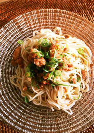鶏そぼろとバジル缶のそうめんチャンプルー-レシピのメイン写真