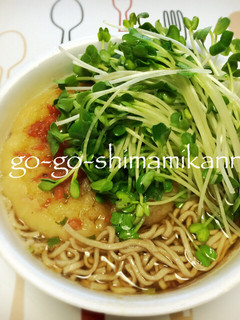 カップ麺にカイワレ大根-レシピのメイン写真