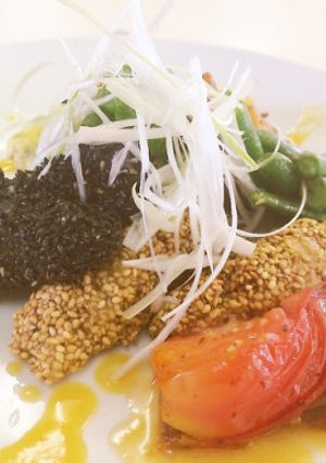 ✨季節野菜と豚肉のゴマ揚げ酢味噌仕立て✨-レシピのメイン写真