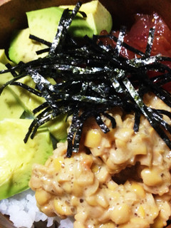 (簡単)まぐろ×アボカド×納豆丼-レシピのメイン写真
