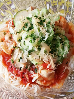 和風チキントマトそーめん-レシピのメイン写真