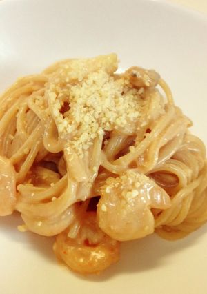 コク旨っ！変化球！魚介のクリームパスタ-レシピのメイン写真