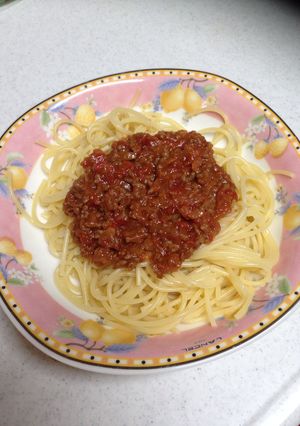 ミートソースパスタ-レシピのメイン写真
