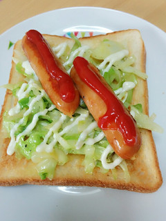 朝食☆カレーキャベツのウインナートースト-レシピのメイン写真