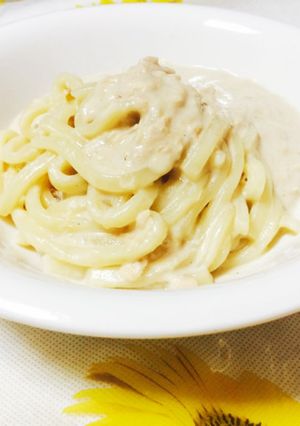ツナクリームうどん-レシピのメイン写真