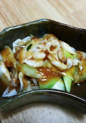 ホタテのヒモと長ネギの酢味噌和え-レシピのメイン写真