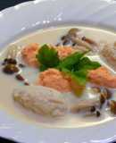 魚すり身団子の塩麹豆乳スープ