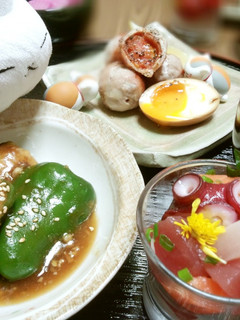 レンジで簡単! ピーマンの肉詰 和風あん-レシピのメイン写真
