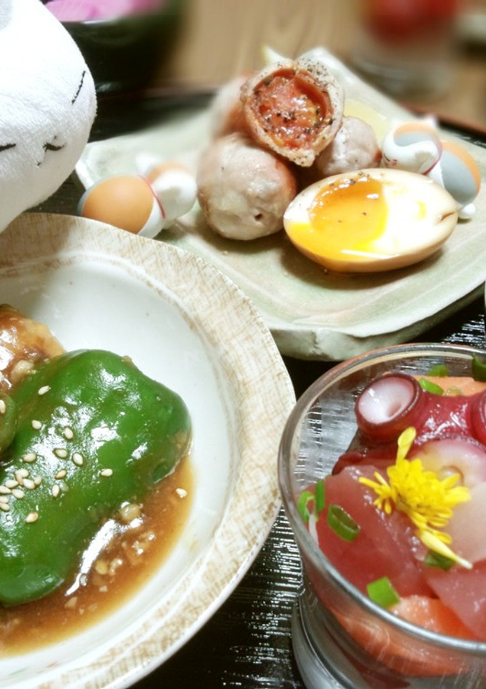 レンジで簡単！　ピーマンの肉詰　和風あん-レシピのメイン写真