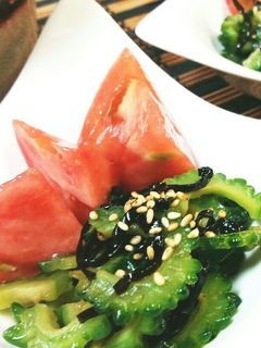 絶品!ゴーヤと塩こんぶの中華風和え物-レシピのメイン写真