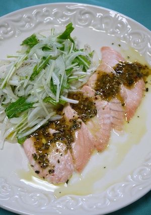 刺身で簡単！サーモン粒マスタードソース-レシピのメイン写真