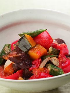 夏野菜のだしレンジ蒸し-レシピのメイン写真
