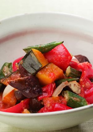 夏野菜のだしレンジ蒸し-レシピのメイン写真