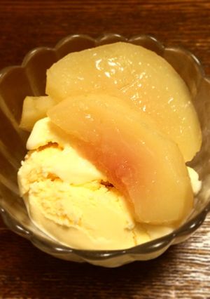 桃のコンポート アイスクリーム添え-レシピのメイン写真