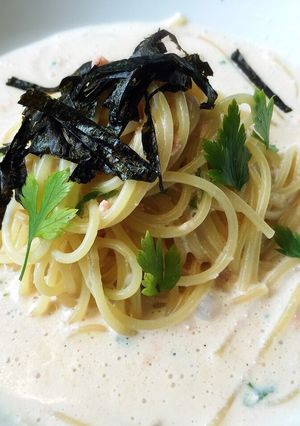 太らない、秘密の！明太子クリームパスタ-レシピのメイン写真