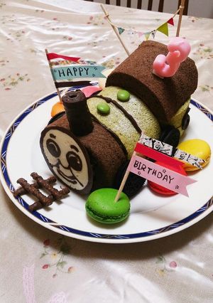 きかんしゃトーマスケーキ〜パーシー〜-レシピのメイン写真