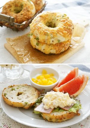 お豆とチーズのベーグル-レシピのメイン写真