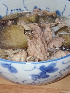 ナスと豚肉で美味しくあったかそうめん-レシピのメイン写真