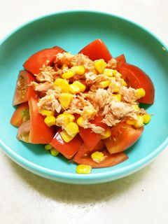 トマトツナコーンめんつゆサラダ-レシピのメイン写真