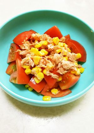 トマトツナコーンめんつゆサラダ-レシピのメイン写真