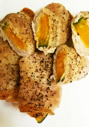 お弁当に!豚肉のかぼちゃ巻き-レシピのメイン写真