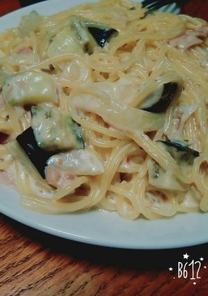 夏野菜のクリームパスタ-レシピのメイン写真