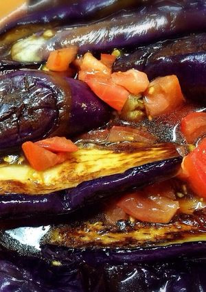 茄子とトマトで簡単ポン酢♪焼きおひたし〜-レシピのメイン写真