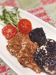 ササミの二色ゴマ焼き 香ばし〜♪-レシピのメイン写真