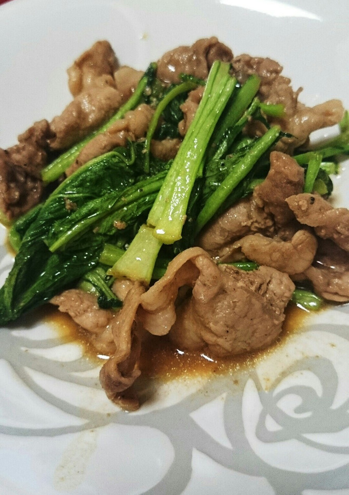 かぶの葉と豚肉のオイスターバター炒め-レシピのメイン写真