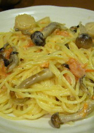 ホタテときのこのトマトクリームパスタ-レシピのメイン写真