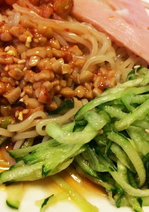 アレンジ♡ピリ辛納豆の冷やし中華-レシピのメイン写真