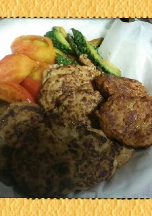 ダシ煮込みハンバーグ～夏・野菜・添え～-レシピのメイン写真