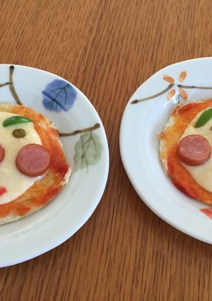 食パンで簡単顔ピザ-レシピのメイン写真