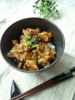 節約*豚こま肉甘酢スタミナ丼-レシピのメイン写真