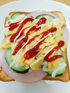 朝食☆ハムチーズとふわふわ卵のトースト-レシピのメイン写真