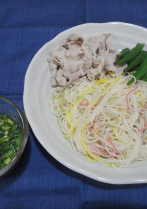 にら卵つけ汁そうめん♪-レシピのメイン写真