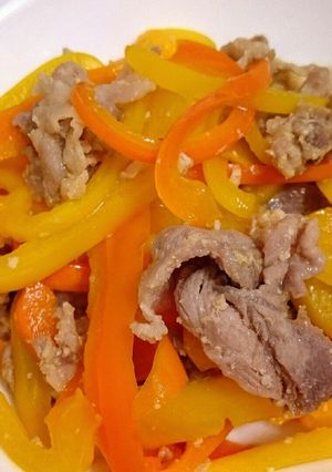 パプリカと豚肉の甘しょっぱ炒め-レシピのメイン写真