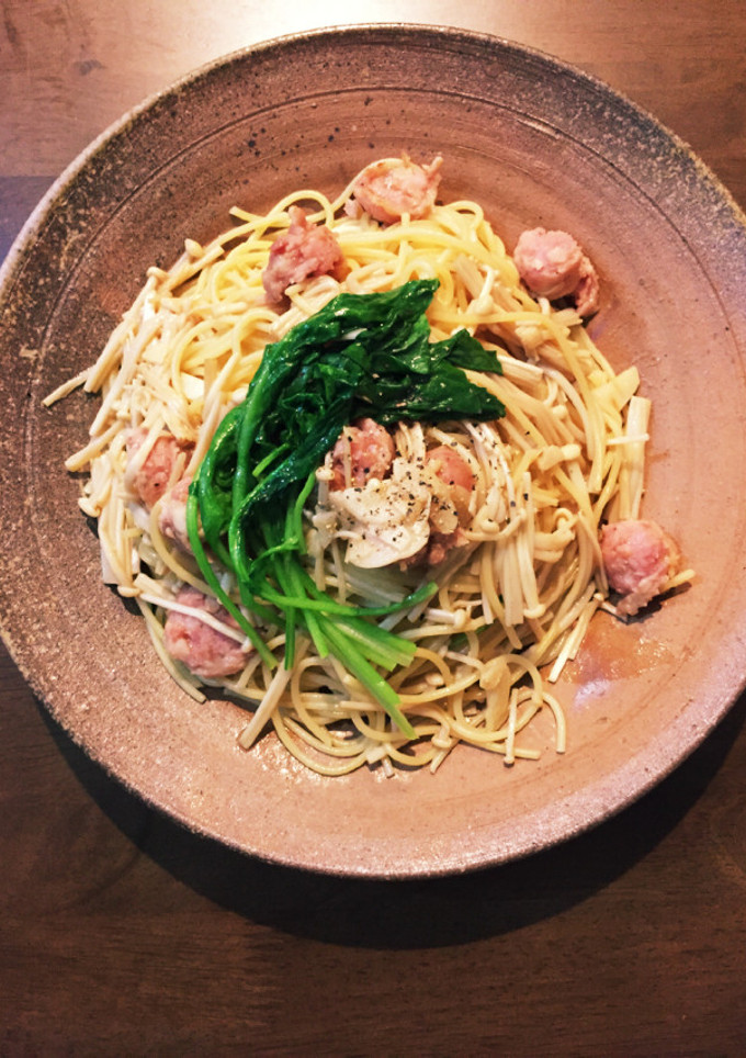 ソーセージとエノキのお醤油パスタ-レシピのメイン写真