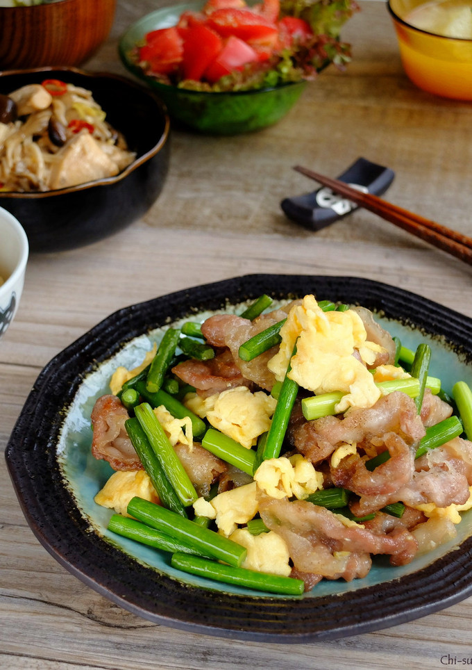 簡単中華☆ニンニクの芽と豚肉の炒めもの！-レシピのメイン写真